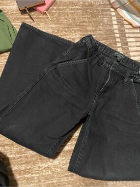 Wide leg black denim